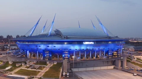The Zenith Stadium, Krestovsky Stadium, (Стадион Зенит) Stock Footage 117935920
