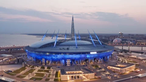 The Zenith Stadium, Krestovsky Stadium, (Стадион Зенит) Stock Footage 117936010