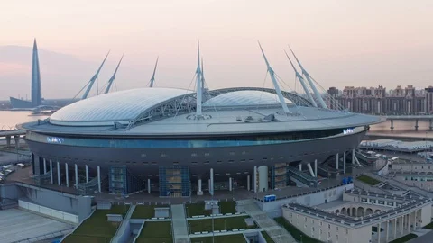 The Zenith Stadium, Krestovsky Stadium, (Стадион Зенит) Stock Footage 117936257
