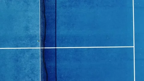 Zenithal aerial shot with drone of a paddle court Stock Footage