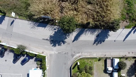 Zenithal view of a road junction, Rome Stock Footage 126383252