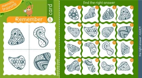 Zentangle 8 right answer memory Stock Illustration
