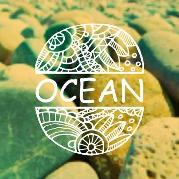 Zentangle on blurred background Stock Illustration