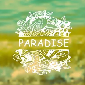 Zentangle on blurred background Stock Illustration