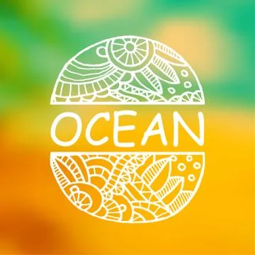 Zentangle on blurred background Stock Illustration