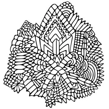 ZENTANGLE ELEMENTS FIGURE SIMPLE BLACK WHITE 1 Stock-Illustration