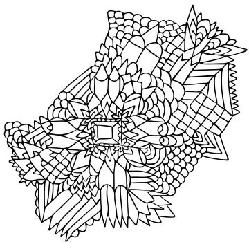 ZENTANGLE ELEMENTS FIGURE SIMPLE BLACK WHITE 2 Stock-Illustration