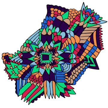 ZENTANGLE ELEMENTS FIGURE SIMPLE COLORFUL 2 Stock-Illustration