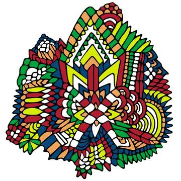 ZENTANGLE ELEMENTS FIGURE SIMPLE COLORFUL 1 Illustrazione stock