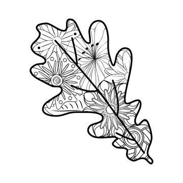 Zentangle. Flower pattern. White and black floral doodles Stock Illustration