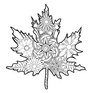 Zentangle. Flower pattern. White and black floral doodles Stock Illustration