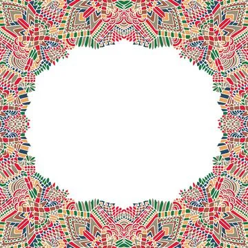 ZENTANGLE FRAME ELEMENTS LINES COLORFUL 1 Illustrazione stock