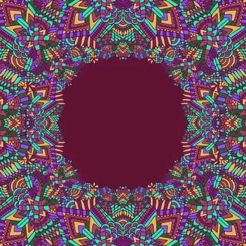 ZENTANGLE FRAME ELEMENTS LINES COLORFUL 2 Stock-Illustration