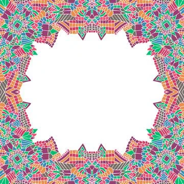 ZENTANGLE FRAME ELEMENTS LINES COLORFUL 3 Stock-Illustration