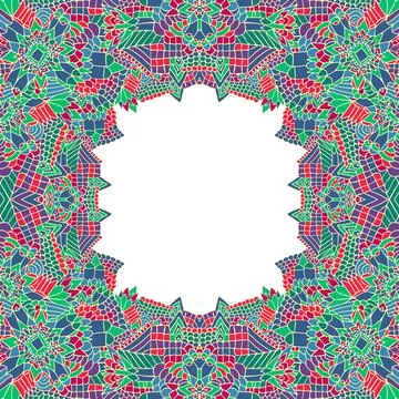 ZENTANGLE FRAME ELEMENTS LINES COLORFUL 4 Stock-Illustration