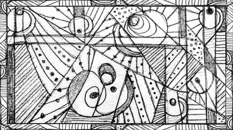 Zentangle Geometric Pattern Zentangle style geometric abstract motif patte... Stock Photos