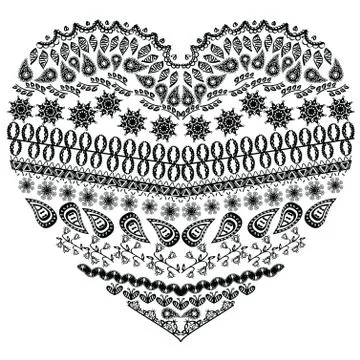 Zentangle heart Stock Illustration