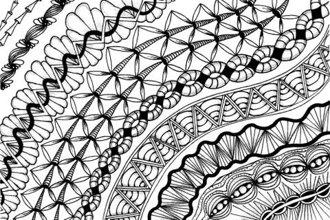 Zentangle - meditative drawing Illustrazione stock