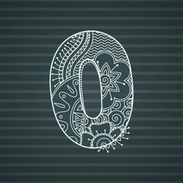 Zentangle number. Vector decorative number. Stock Illustration