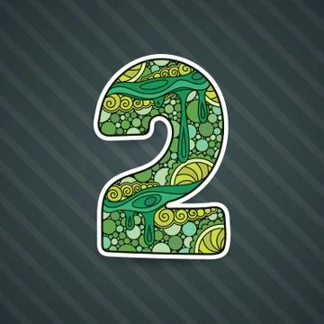 Zentangle number. Vector decorative number. Stock Illustration