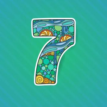 Zentangle number. Vector decorative number. Stock Illustration