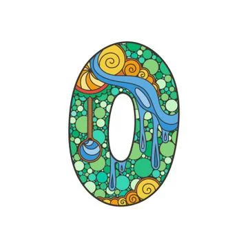 Zentangle number. Vector decorative number. Stock Illustration