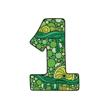 Zentangle number. Vector decorative number. Stock Illustration