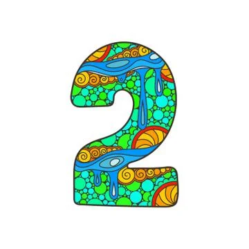 Zentangle number. Vector decorative number. Stock Illustration
