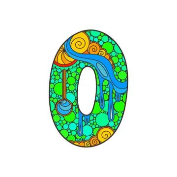 Zentangle number. Vector decorative number. Stock Illustration