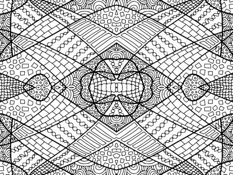 Zentangle ornament vector. Black and white tribal ethnic ornament wallpaper. Stock-Illustration