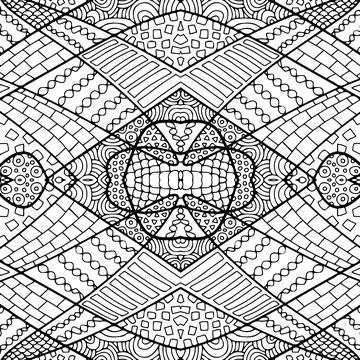 Zentangle ornament vector. Black and white tribal ethnic ornament wallpaper. Stock-Illustration