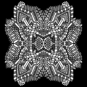 ZENTANGLE ROUND OBJECT GREY 2 Stock-Illustration