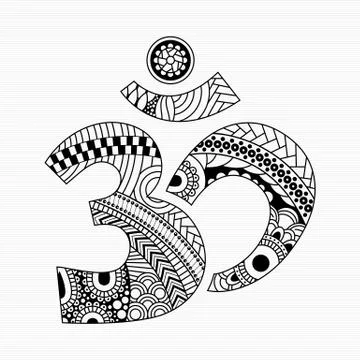 Zentangle style Aum symbol Stock Illustration