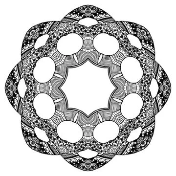 Zentangle style round pattern Stock Illustration