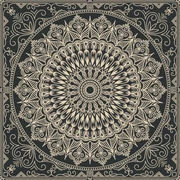 Zentangle styled geometric ornament pattern element. Orient traditional ornam Stock Illustration