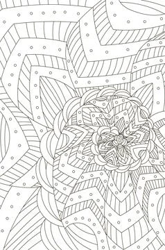 Zentangle stylized abstract coloring page for adults, hand drawn floral backg Stock Illustration