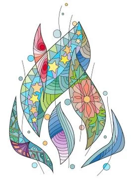 Zentangle stylized abstract forms. Hand Drawn lace vector illustration Stock Illustration