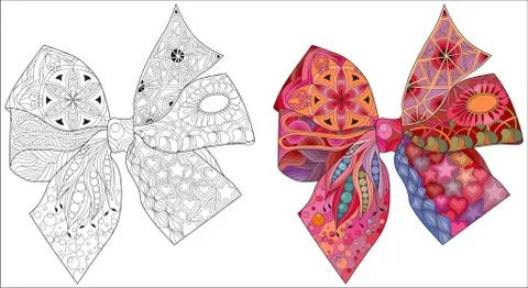 Zentangle stylized bow-knot. Hand Drawn lace vector illustration Stock Illustration