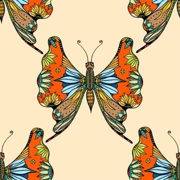 Zentangle stylized Butterfly Stock Illustration