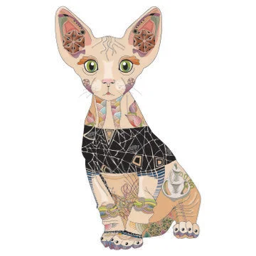 Zentangle stylized cat. Hand Drawn lace vector illustration Stock-Illustration