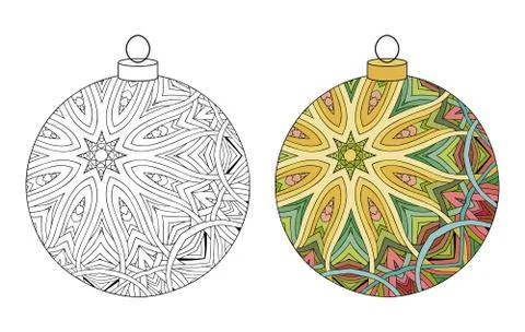 Zentangle stylized Christmas decorations. Hand Drawn lace vector illustration Illustrazione stock