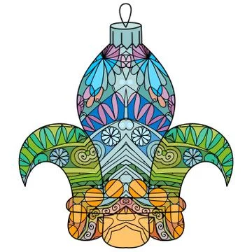 Zentangle stylized Christmas decorations. Hand Drawn lace vector illustration イラスト素材