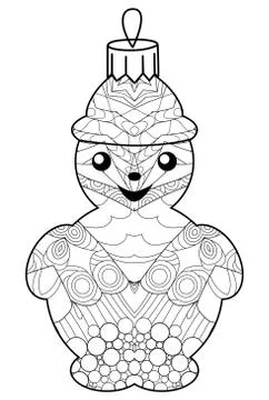 Zentangle stylized Christmas decorations. Hand Drawn lace vector illustration Illustrazione stock