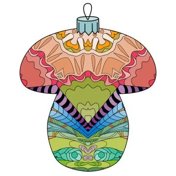 Zentangle stylized Christmas decorations. Hand Drawn lace vector illustration 스톡 일러스트