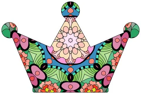 Zentangle stylized crown. Hand Drawn lace vector illustration Stock Illustration