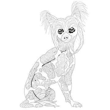 Zentangle stylized dog. Hand Drawn lace vector illustration Stock Illustration