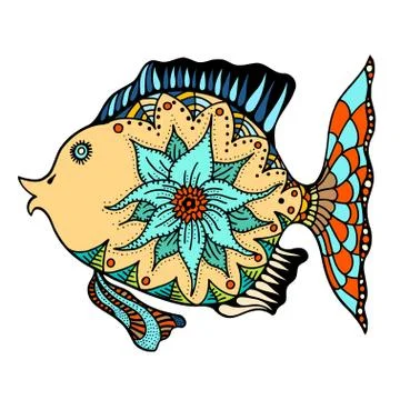 Zentangle stylized Fish Stock Illustration
