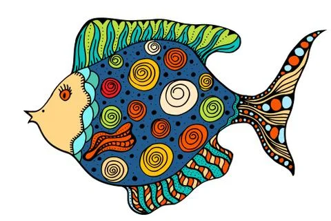 Zentangle stylized Fish Stock Illustration