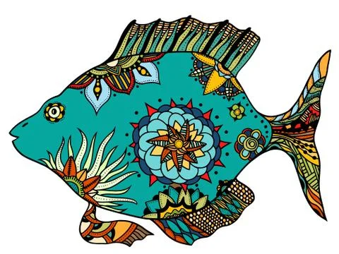 Zentangle stylized Fish Stock Illustration