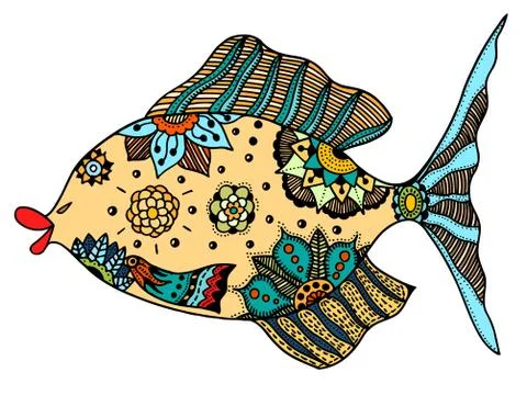 Zentangle stylized Fish Stock Illustration